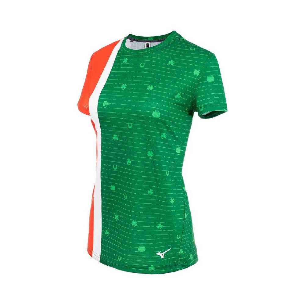 Womens Mizuno Printable Short Sleeve T-Shirts Green Philippines (QHSBNF859)